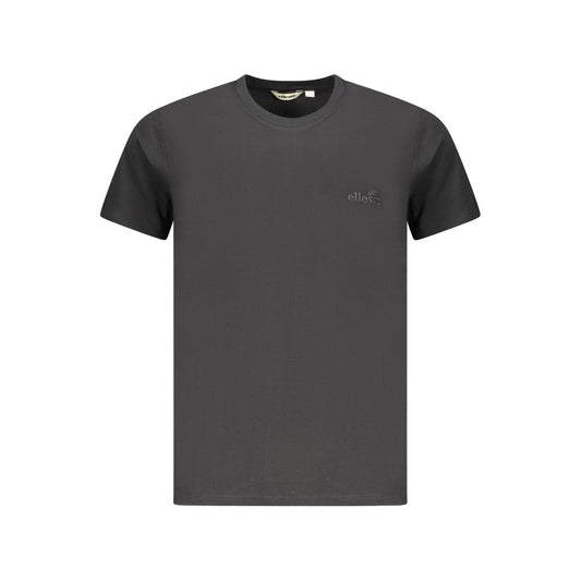 T-Shirt by Ellesse for men in cotton black showcases a fashionable silhouette, elegantly detailed with a fashionable and crew neckline for a sophisticated, high-fashion look.