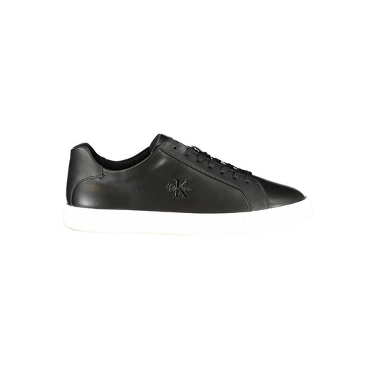 Sneakers by Calvin Klein for men in polyester polyurethane leather black features an opulent silhouette from the Men's Low-Top Polyester Polyurethane Leather Sneakers collection, showcasing a signature low-top style with an opulent finish.