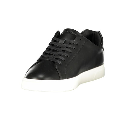 Sneakers by Calvin Klein for men in polyester polyurethane leather black features an sumptuous silhouette, showcasing the premium Men's Low-Top Polyester Polyurethane Leather Sneakers in a sumptuous low-top style that offers a sumptuous finish for refined style.