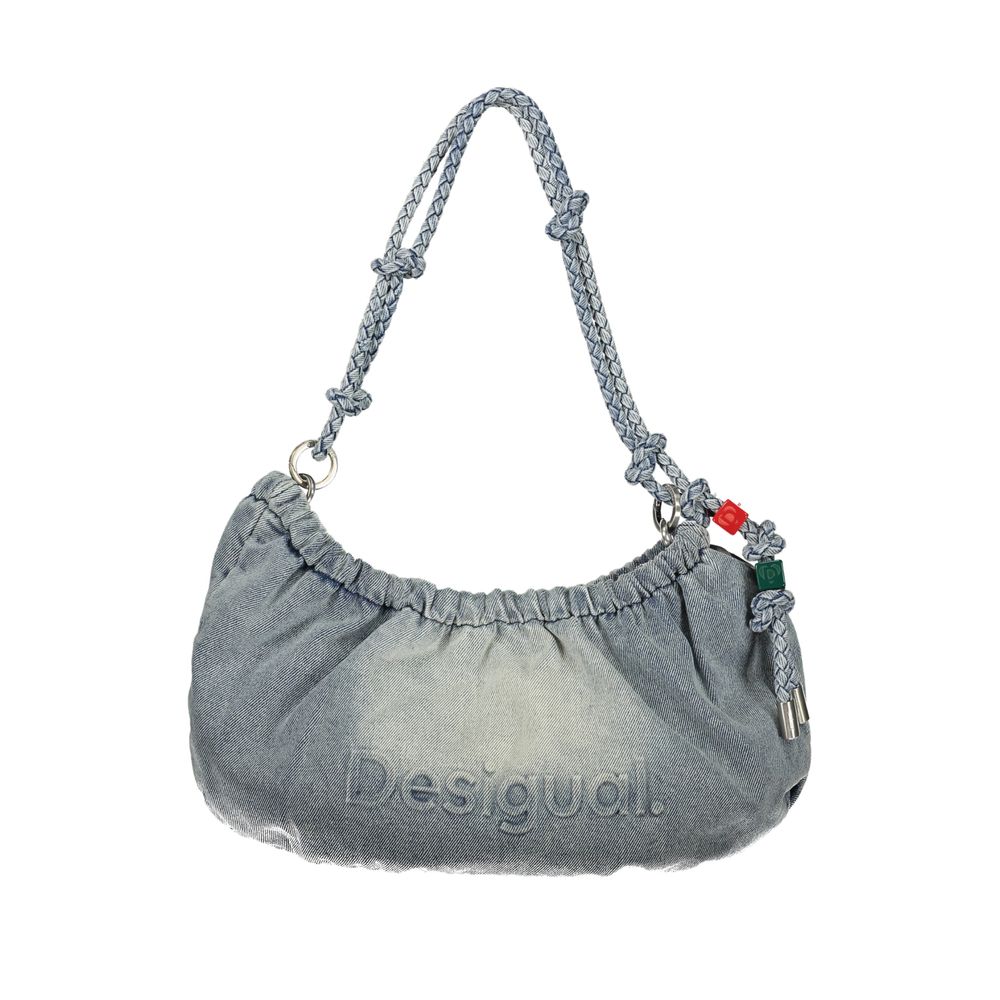 Handbag by Desigual for women in lyocell cotton blend azzurro, patterned & signature features a signature silhouette, showcasing a secure and signature with versatile adjustable-strap & handle for a sophisticated look.