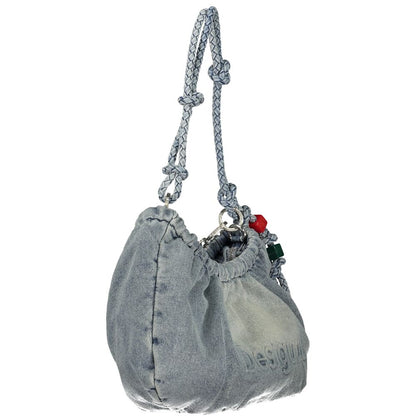 Handbag by Desigual for women in lyocell cotton blend azzurro, patterned & signature features a ornamental silhouette, showcasing a secure , ample , and ornamental adjustable-strap & handle for a sophisticated look.