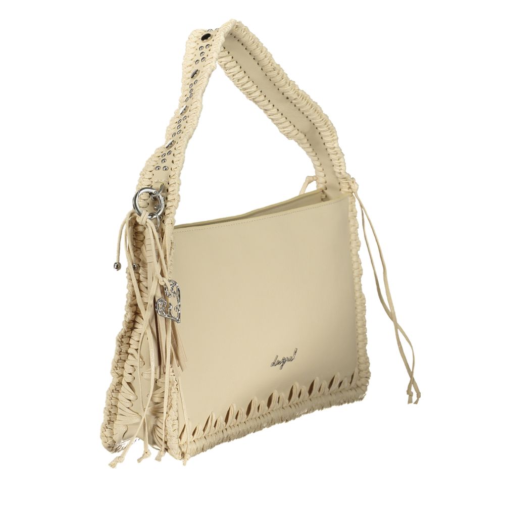 Handbag by Desigual for women in polyurethane beige features a ornamental silhouette, showcasing a secure , ample , and ornamental for a sophisticated look.