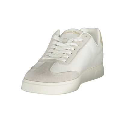 Sneakers by Calvin Klein for men in polyester polyurethane leather white features an sumptuous silhouette, showcasing the premium Essence Men's Low-Top Polyester Polyurethane Leather Sneakers in a sumptuous low-top style that offers a sumptuous finish for refined style.