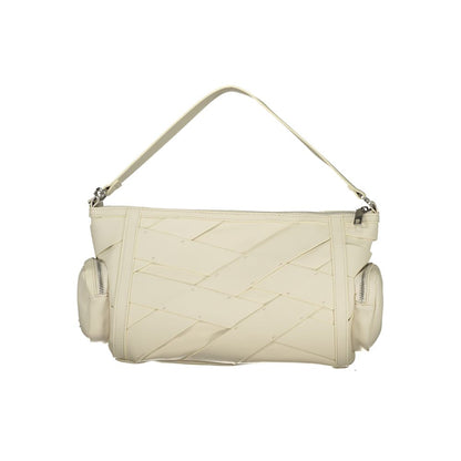 Evening Shoulder Handbag by Desigual for women in polyurethane white features an refined silhouette, showcasing a secure zipper, ample external-pockets, internal-pockets & cardholder, and versatile shoulder-strap, adjustable-strap & handle for a sophisticated refined aesthetic.
