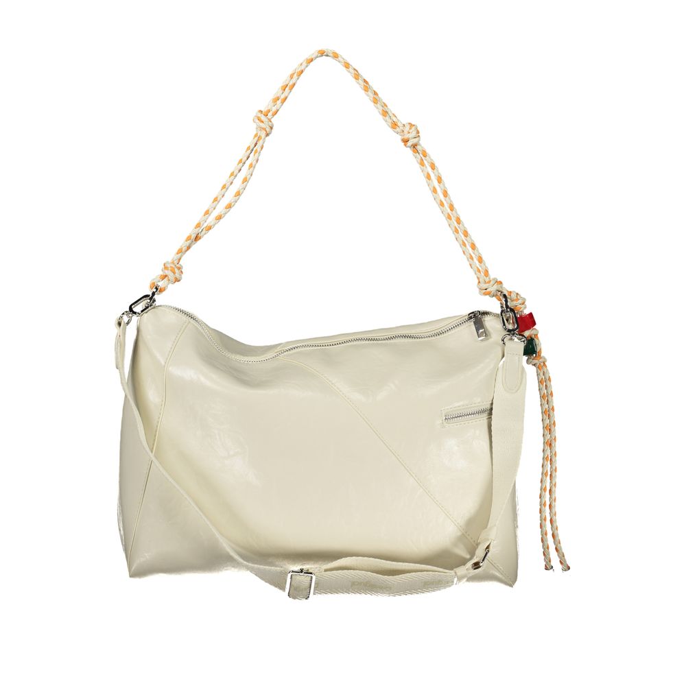 Crossbody Handbag by Desigual for women in polyurethane white features a ornamental silhouette, showcasing a secure zipper, ample , and ornamental crossbody-strap, adjustable-strap & handle for a sophisticated look.