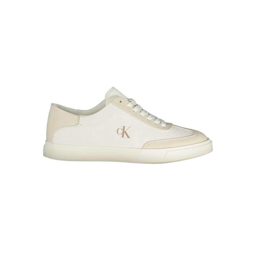 Athletic Sneakers by Calvin Klein for women in polyester white & print showcases an impeccable silhouette, defined by an impeccable athletic style design that perfectly captures the essence of the Women's Athletic Polyester Sneakers.