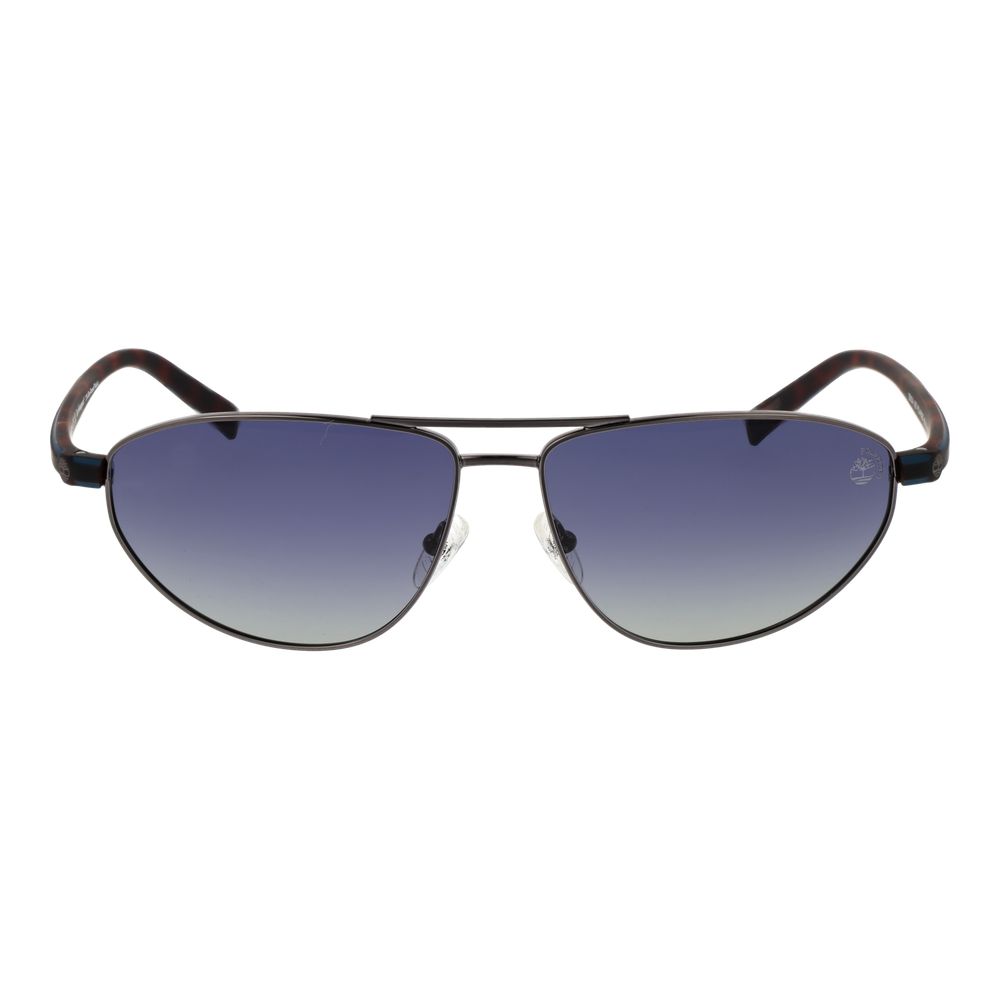 Sunglasses by Timberland for men in metal and silver presents a sumptuous silhouette, featuring silver coloured frame and aviator full-rim frame design with polarized category-3-dark-tint lens for a sumptuous look.
