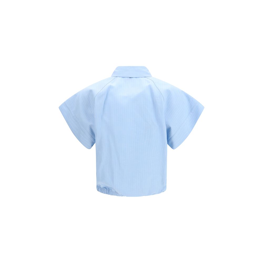 Shirt by Jacob Cohen for women in linen viscose & canvas blue, pearl, white & striped showcases a sleek silhouette, elegantly detailed with a sleek and for a sleek finish.