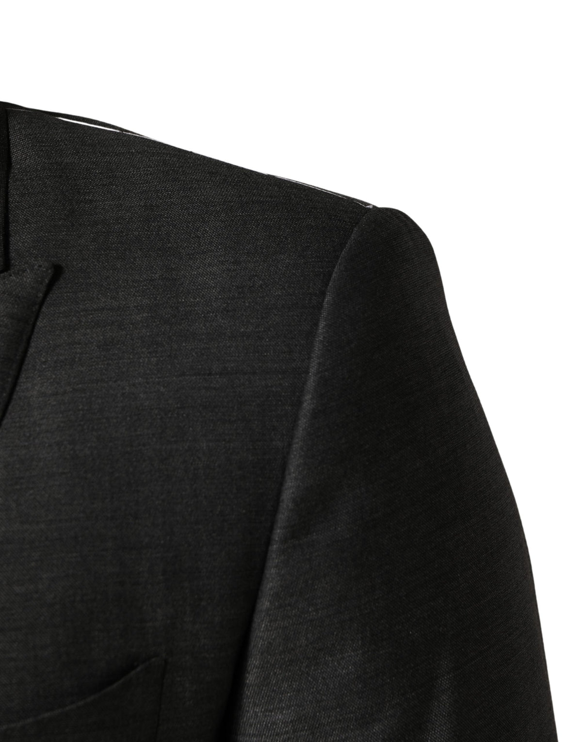 Dolce & Gabbana Men's Single Breasted Virgin Wool & Silk Blazer - Dark Gray Gray