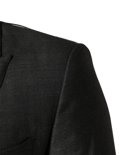 Dolce & Gabbana Men's Single Breasted Virgin Wool & Silk Blazer - Dark Gray Gray