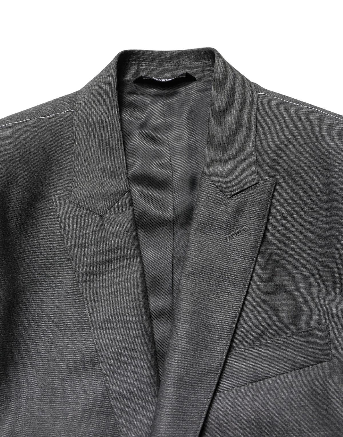 Dolce & Gabbana Men's Single Breasted Virgin Wool & Silk Blazer - Dark Gray Gray