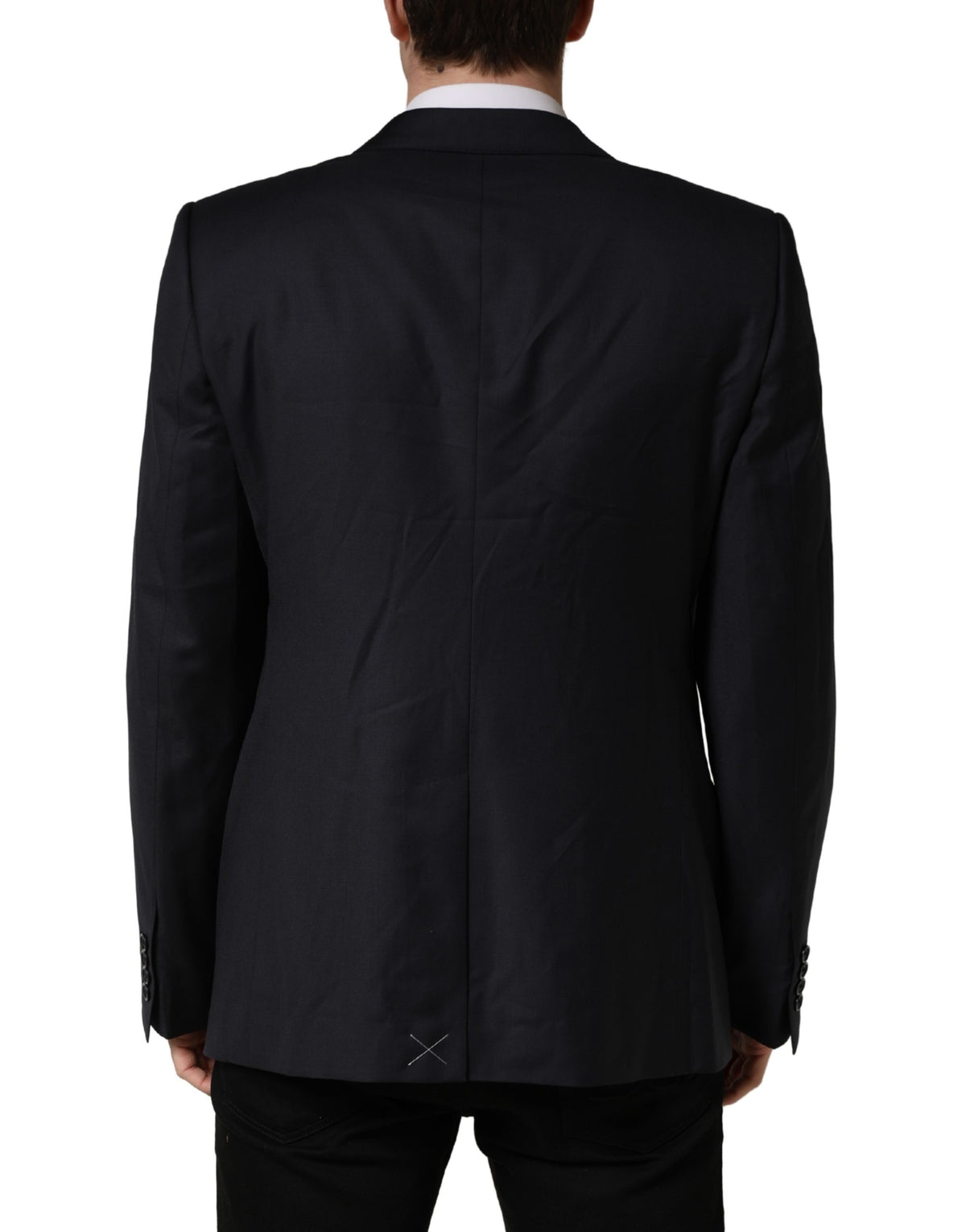 Dolce & Gabbana Men's Single Breasted Viscose & Virgin Wool Blazer - Black