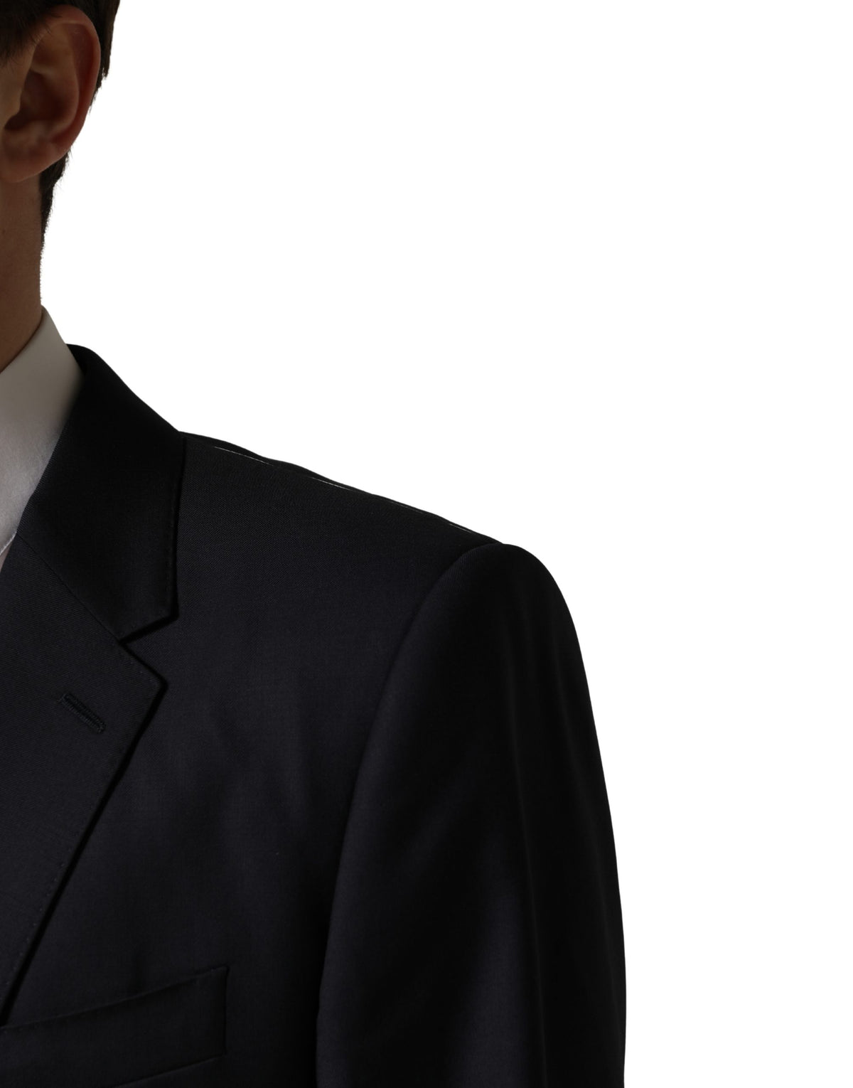 Dolce & Gabbana Men's Single Breasted Viscose & Virgin Wool Blazer - Black