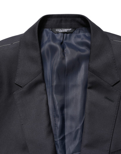 Dolce & Gabbana Men's Single Breasted Viscose & Virgin Wool Blazer - Black