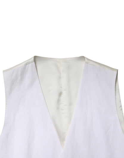 Dolce & Gabbana White SARTORIA Linen 2 Piece Men Formal Suit