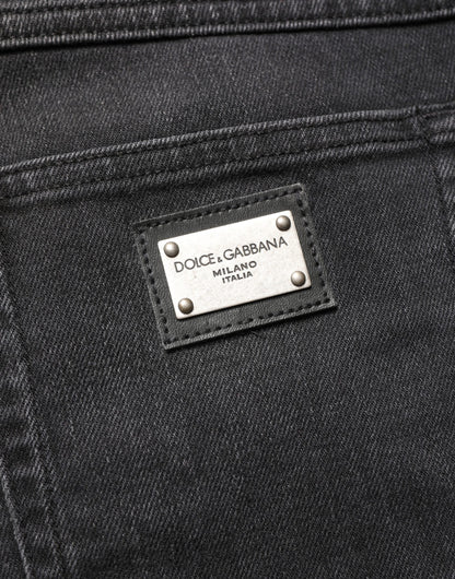 Dolce & Gabbana Black Cotton Stretch Regular SkinnyDenim Jeans