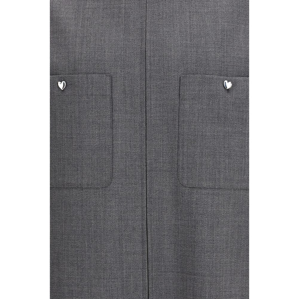 Overcoat by Valentino Garavani for men in wool & polyester gray features a contemporary silhouette showcasing a contemporary and refined pockets for a sophisticated finish.
