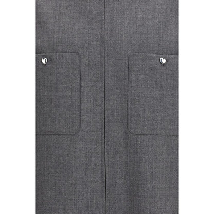 Overcoat by Valentino Garavani for men in wool & polyester gray features a contemporary silhouette showcasing a contemporary and refined pockets for a sophisticated finish.