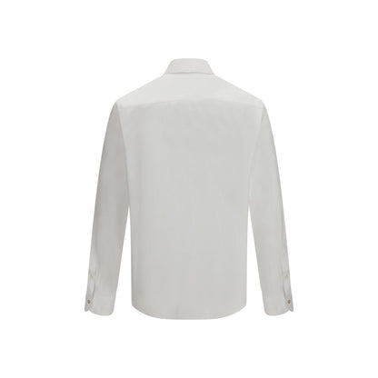 Dress Shirt by Valentino Garavani for men in cotton white features an architectural silhouette with a refined and elegant for a architectural look.