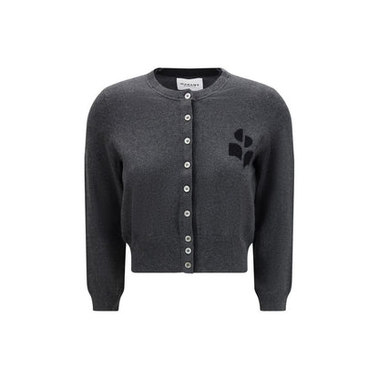 Cardigan by Isabel Marant Étoile for women in wool cotton gray & toile features an crisp silhouette, showcasing a sophisticated crew neckline and detail for a truly crisp finish.