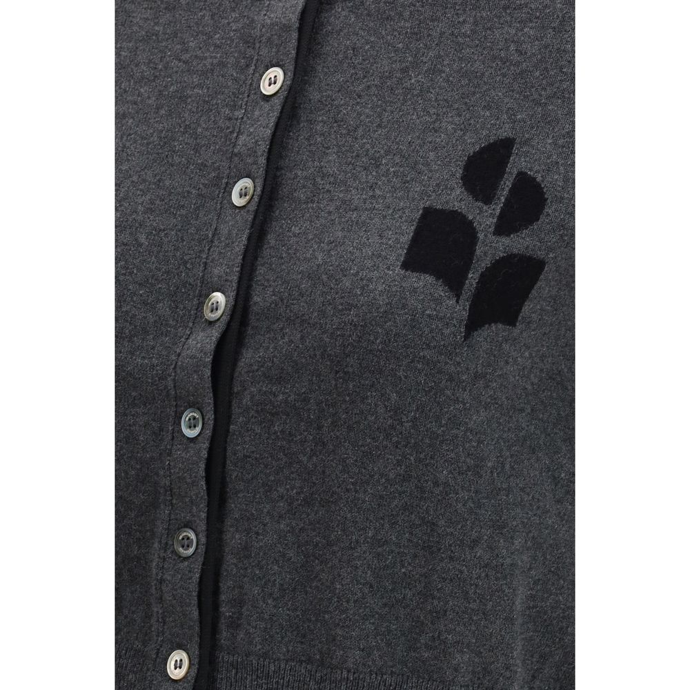Cardigan by Isabel Marant Étoile for women in wool cotton gray & toile features an impeccable silhouette, showcasing a sophisticated and detail for a truly impeccable finish.