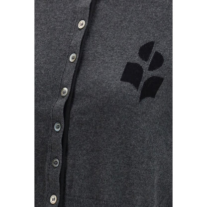 Cardigan by Isabel Marant Étoile for women in wool cotton gray & toile features an impeccable silhouette, showcasing a sophisticated and detail for a truly impeccable finish.
