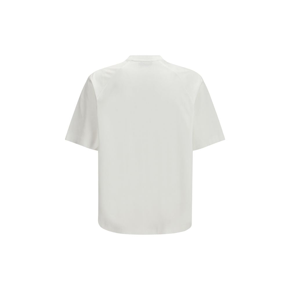 T-Shirt by LAMINAR for men in cotton white features a plush silhouette, showcasing a sophisticated crew neckline and for a truly plush finish.