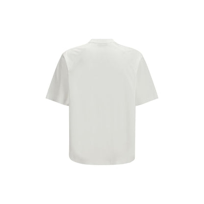 T-Shirt by LAMINAR for men in cotton white features a plush silhouette, showcasing a sophisticated crew neckline and for a truly plush finish.