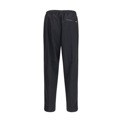 Casual Pants by LAMINAR for men in wool & polyester black presents a tailored silhouette, showcasing a tailored straight & regular-fit and long cut with a refined for a truly tailored aesthetic.