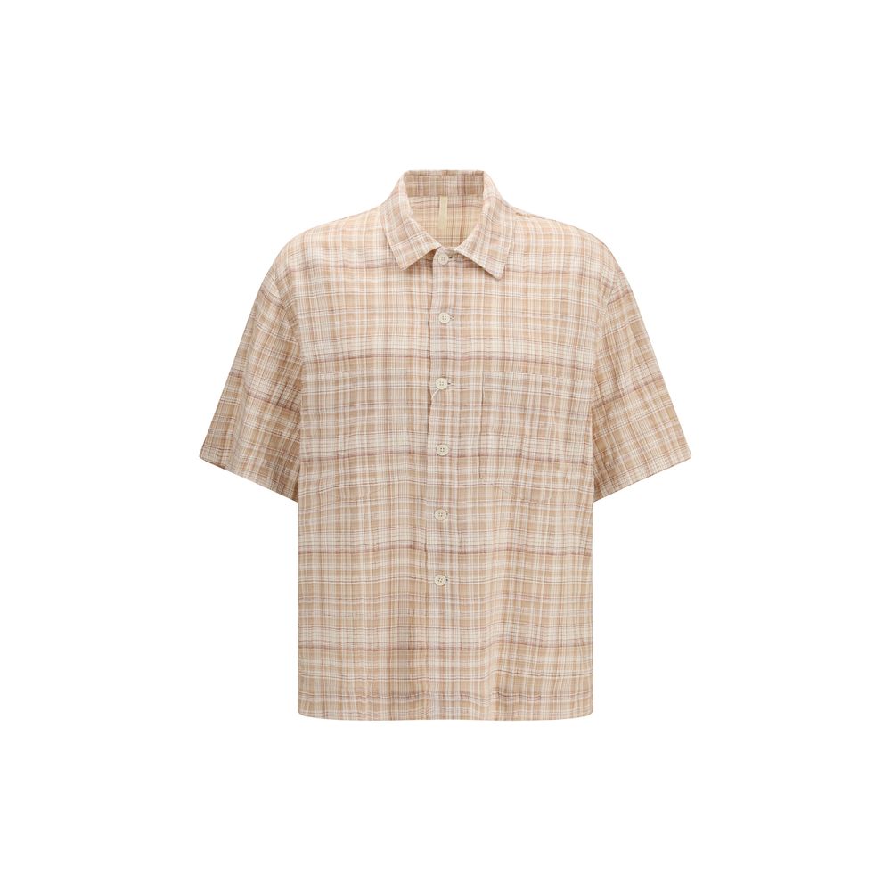 Shirt by Sunflower for men in stretch cotton orange, patterned & checked showcases a sublime silhouette, artfully detailed with a sublime and for a sophisticated, sublime finish.