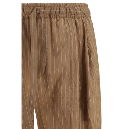 Casual Pants by Dolce & Gabbana for men in cotton linen nylon & silk brown & striped presents a refined pantology silhouette, artfully defined by a refined pantology relaxed-fit & regular-fit, long, and a sophisticated .