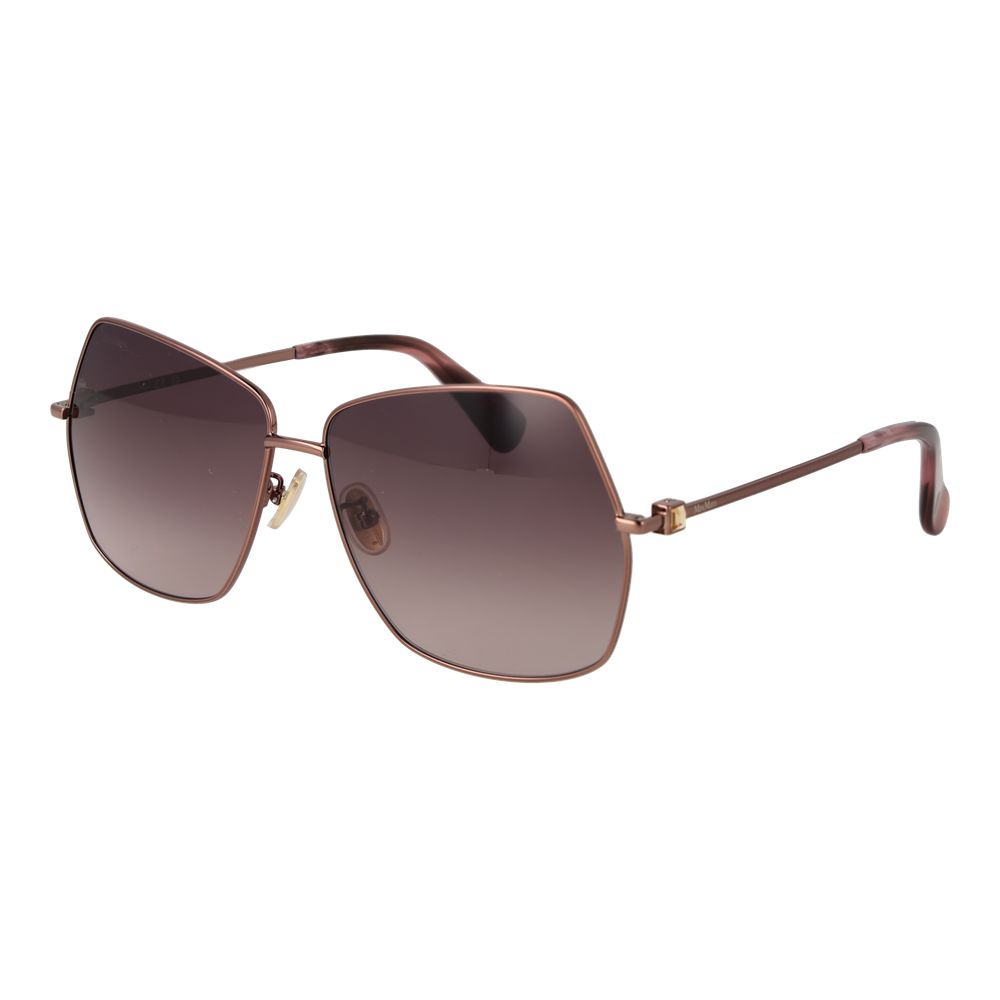 Max Mara Square Gradient Dark-Tint Metal Sunglasses - Bronze
