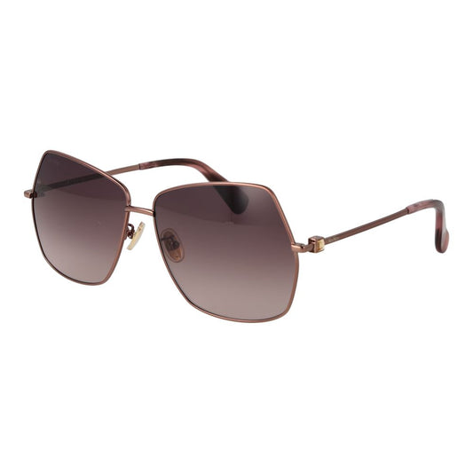 Max Mara Square Gradient Dark-Tint Metal Sunglasses - Bronze