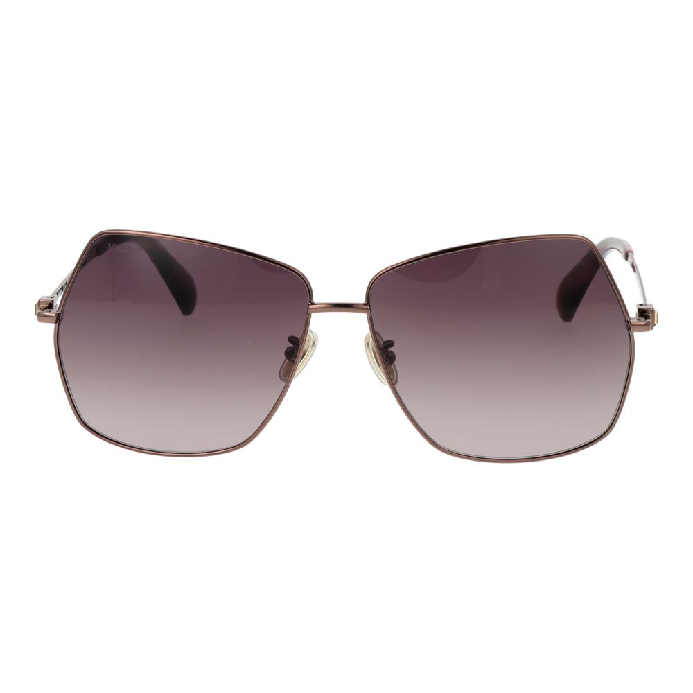 Max Mara Square Gradient Dark-Tint Metal Sunglasses - Bronze
