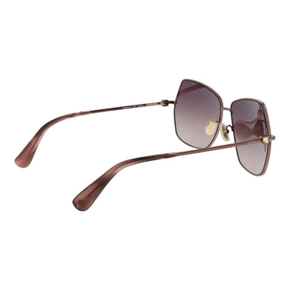 Max Mara Square Gradient Dark-Tint Metal Sunglasses - Bronze