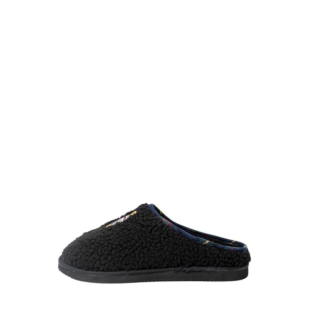 Ralph Lauren Women's Cotton & Faux Fur Slippers - Black
