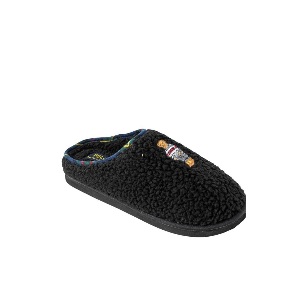 Ralph Lauren Women's Cotton & Faux Fur Slippers - Black