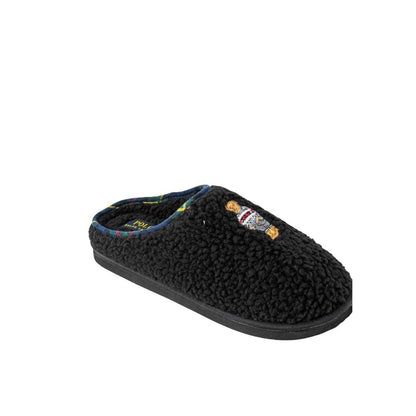 Ralph Lauren Women's Cotton & Faux Fur Slippers - Black