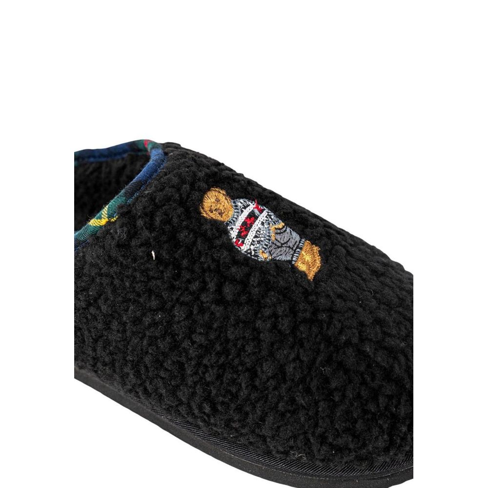 Ralph Lauren Women's Cotton & Faux Fur Slippers - Black