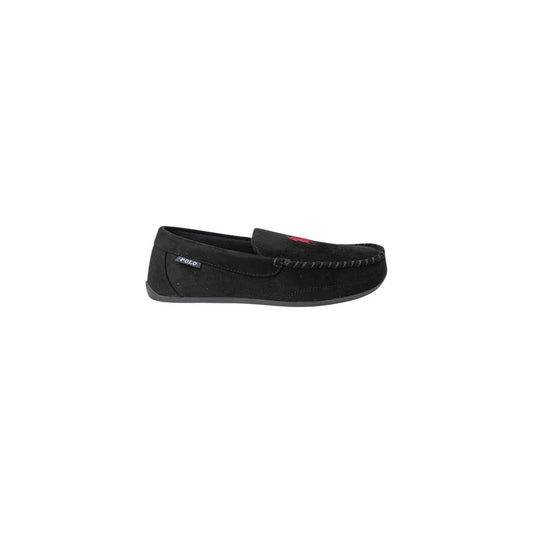 Slippers by Ralph Lauren for men in suede leather & faux fur black features an effortless chic silhouette from the Men's Suede Leather & Faux Fur Slippers collection, showcasing a and effortless chic .