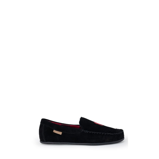 Slippers by Ralph Lauren for men in suede leather & faux fur black features an effortless chic Men's Suede Leather & Faux Fur Slippers aesthetic, defined by a and a refined .