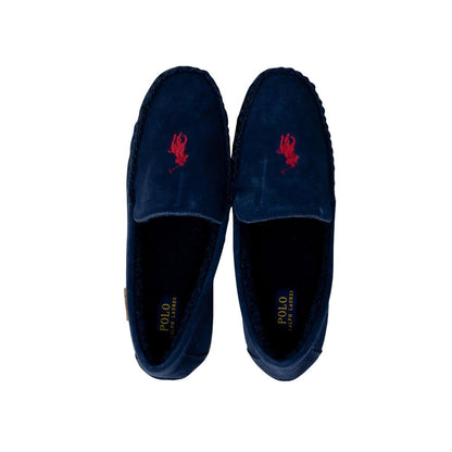 Slippers by Ralph Lauren for men in suede leather & faux fur blue features an effortless chic silhouette from the Men's Suede Leather & Faux Fur Slippers collection, showcasing a and effortless chic .