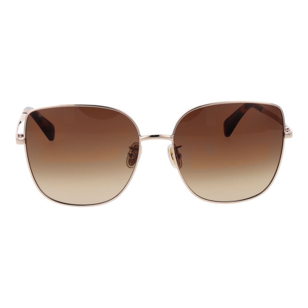 Sunglasses by Max Mara for women in metal rose-gold features an lustrous full-rim square frame design with rose-gold coloured frame detailing and gradient category-3-dark-tint lens for a lustrous aesthetic.