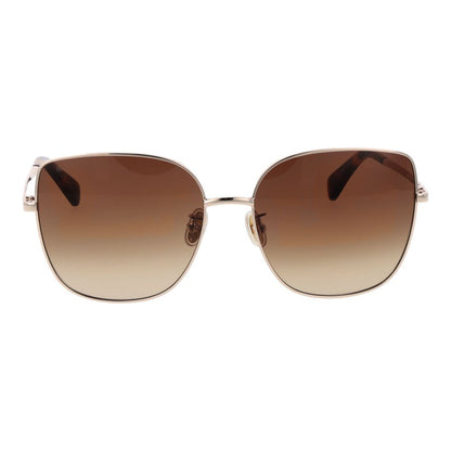 Sunglasses by Max Mara for women in metal rose-gold features an lustrous full-rim square frame design with rose-gold coloured frame detailing and gradient category-3-dark-tint lens for a lustrous aesthetic.