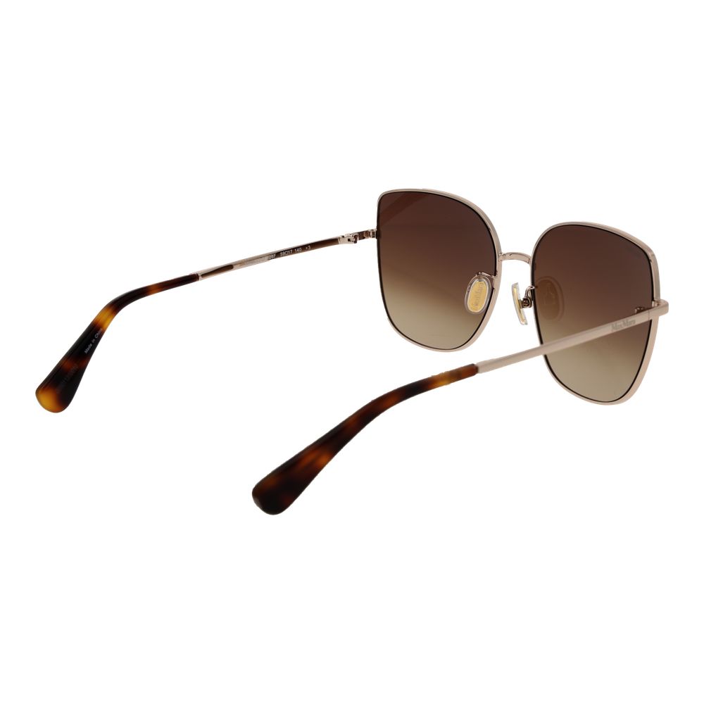 Sunglasses by Max Mara for women in metal rose-gold showcases a ethereal silhouette, featuring rose-gold coloured frame full-rim square frame design with gradient category-3-dark-tint lens for a ethereal finish.