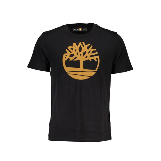 T-Shirt by Timberland for men in organic cotton black & print showcases a fashionable silhouette, elegantly detailed with a fashionable and crew neckline for a sophisticated, high-fashion look.