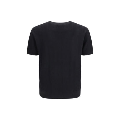 Sweatshirt by Giorgio Armani for men in cotton & silk black presents a smart casual silhouette, featuring a smart casual crew neckline and for a sophisticated look.