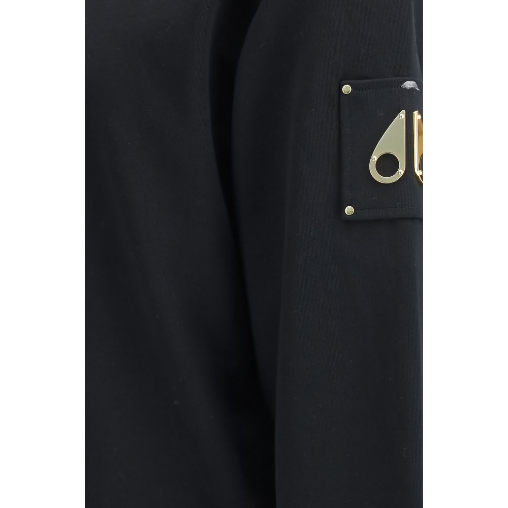Sweatshirt by Moose Knuckles for men in cotton terry cloth black & gold presents a smart casual silhouette, featuring a smart casual crew neckline and for a sophisticated look.