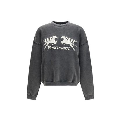 Sweatshirt by Represent for men in cotton gray presents a smart casual silhouette, featuring a smart casual crew neckline and long-sleeve for a sophisticated look.
