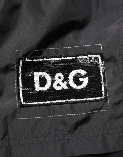 Dolce & Gabbana Black Polyester Drawstring Men Shorts Swimwear